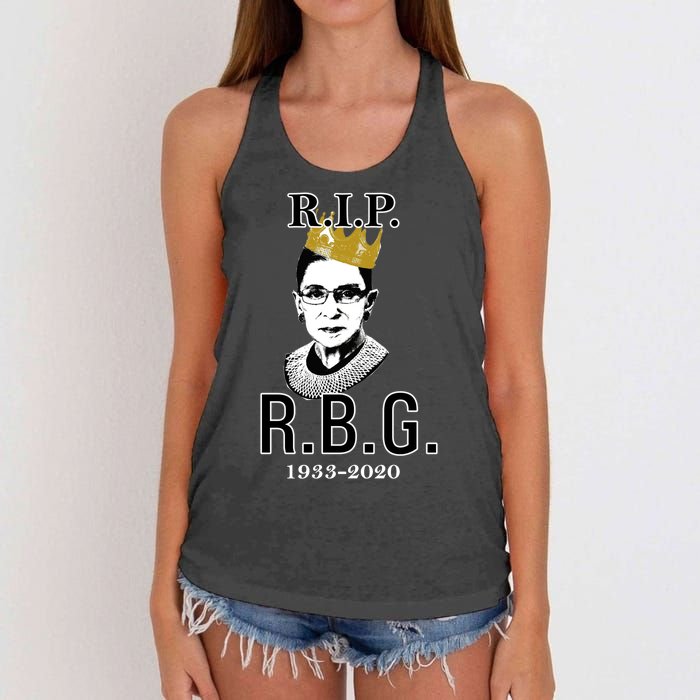 RIP Notorious RBG Ruth Bader Ginsburg 1933-2020 Women's Knotted Racerback Tank