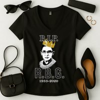 RIP Notorious RBG Ruth Bader Ginsburg 1933-2020 Women's V-Neck T-Shirt