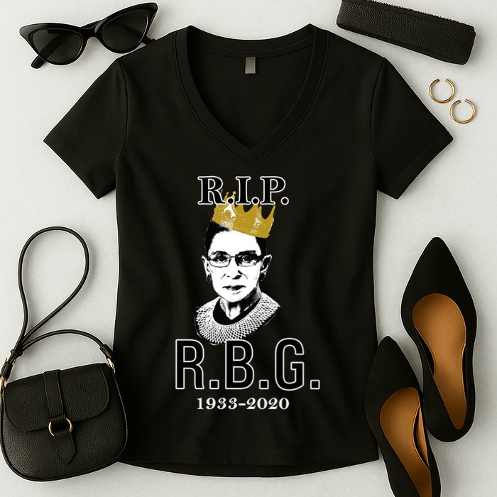 RIP Notorious RBG Ruth Bader Ginsburg 1933-2020 Women's V-Neck T-Shirt