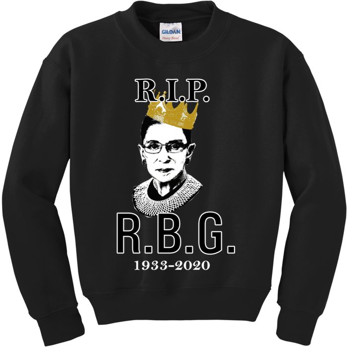 RIP Notorious RBG Ruth Bader Ginsburg 1933-2020 Kids Sweatshirt