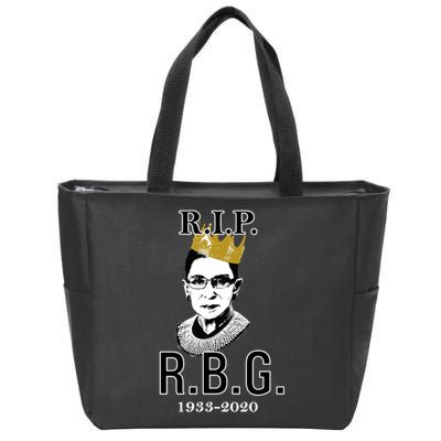 RIP Notorious RBG Ruth Bader Ginsburg 1933-2020 Zip Tote Bag