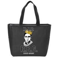 RIP Notorious RBG Ruth Bader Ginsburg 1933-2020 Zip Tote Bag