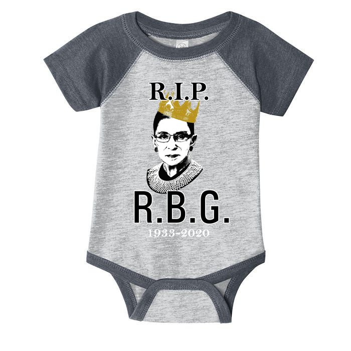 RIP Notorious RBG Ruth Bader Ginsburg 1933-2020 Infant Baby Jersey Bodysuit