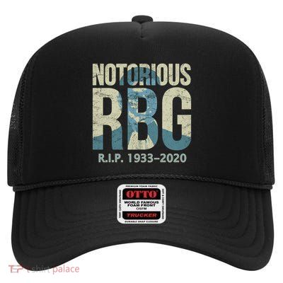 RIP Notorious RBG Ruth Ginsburg 1933-2020 High Crown Mesh Back Trucker Hat