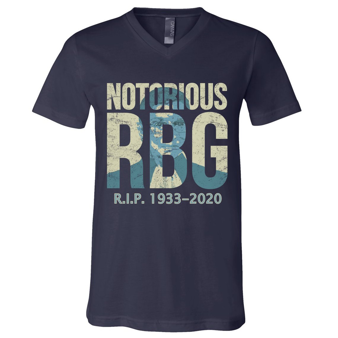 RIP Notorious RBG Ruth Ginsburg 1933-2020 V-Neck T-Shirt