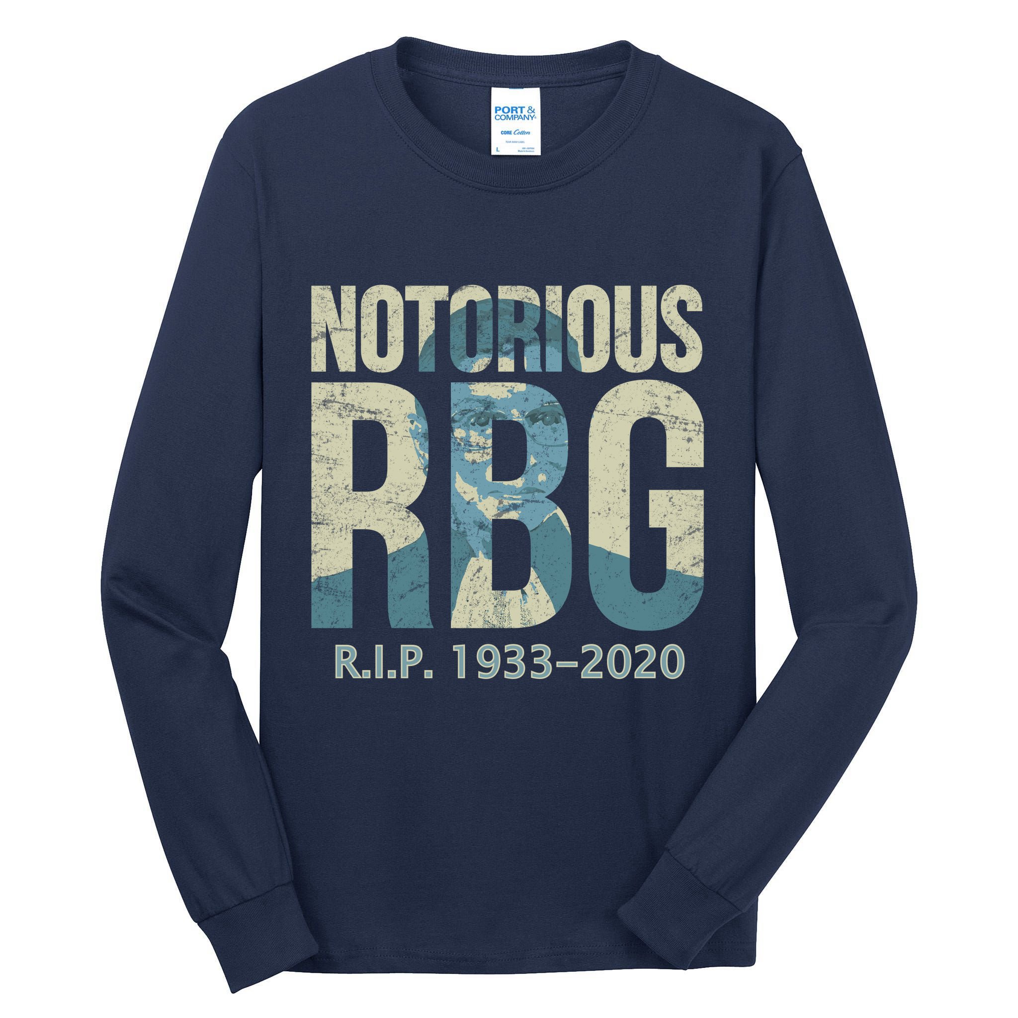 RIP Notorious RBG Ruth Ginsburg 1933-2020 Tall Long Sleeve T-Shirt