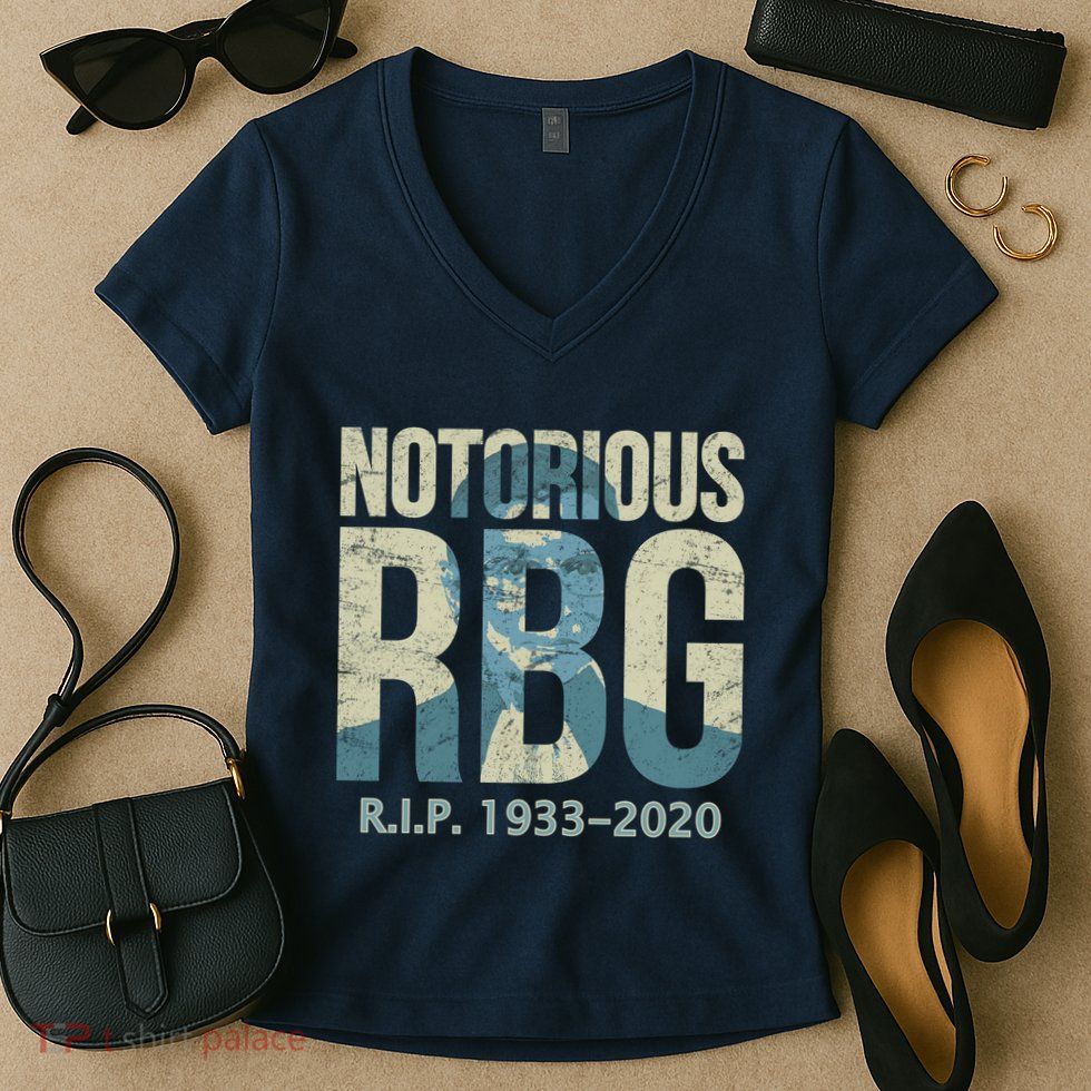 RIP Notorious RBG Ruth Ginsburg 1933-2020 Women's V-Neck T-Shirt