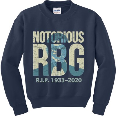 RIP Notorious RBG Ruth Ginsburg 1933-2020 Kids Sweatshirt