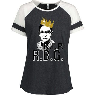 RIP RBG Ruth Bader Ginsburg Enza Ladies Jersey Colorblock Tee