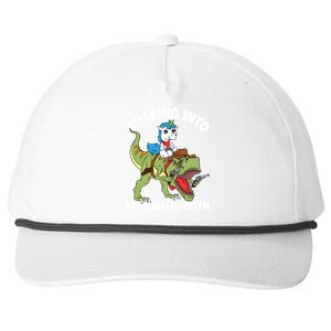 Roaring Into Prekindergarten Unicorn Riding Dinosaur Gift Snapback Five-Panel Rope Hat