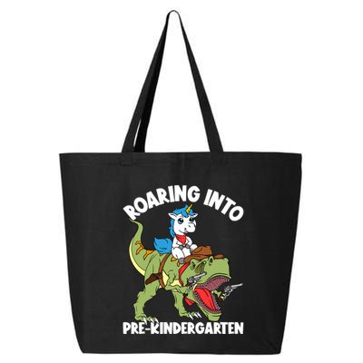 Roaring Into Prekindergarten Unicorn Riding Dinosaur Gift 25L Jumbo Tote