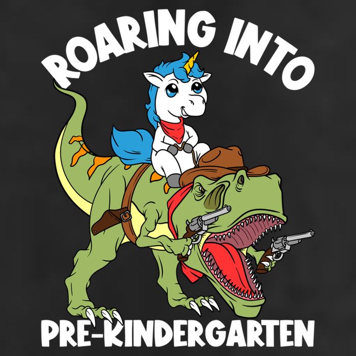 Roaring Into Prekindergarten Unicorn Riding Dinosaur Gift 25L Jumbo Tote