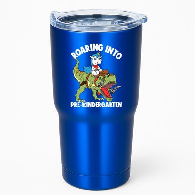 Roaring Into Prekindergarten Unicorn Riding Dinosaur Gift Tumbler