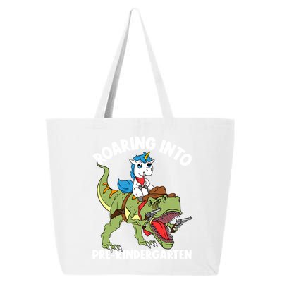 Roaring Into Prekindergarten Unicorn Riding Dinosaur Gift 25L Jumbo Tote