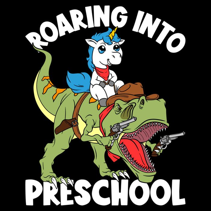Roaring Into Preschool Unicorn Riding Dinosaur Great Gift Backpack