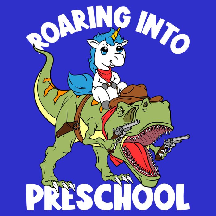 Roaring Into Preschool Unicorn Riding Dinosaur Great Gift Zip Tote Bag