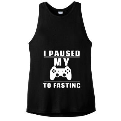 Ramadan I Pause My To Fasting Game Gift For Ramadan Mubarak Ladies PosiCharge Tri-Blend Wicking Tank