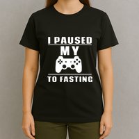 Ramadan I Pause My To Fasting Game Gift For Ramadan Mubarak T-Shirt