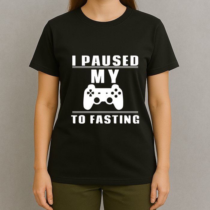 Ramadan I Pause My To Fasting Game Gift For Ramadan Mubarak T-Shirt