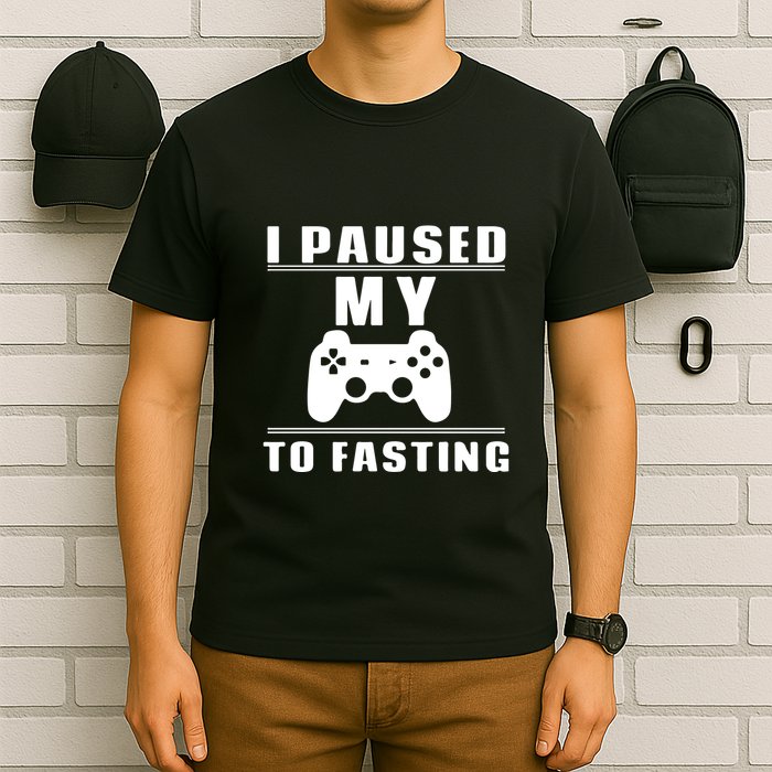 Ramadan I Pause My To Fasting Game Gift For Ramadan Mubarak T-Shirt