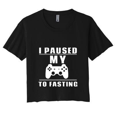 Ramadan I Pause My To Fasting Game Gift For Ramadan Mubarak Crop Top