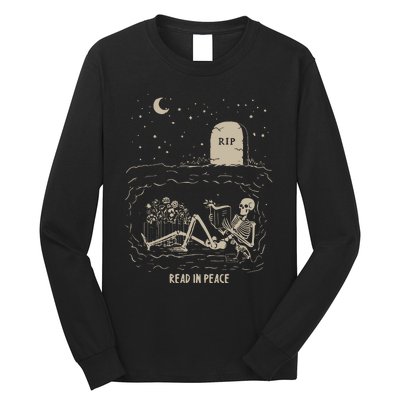 Read In Peace Halloween Retro Read Banned Books Long Sleeve Shirt