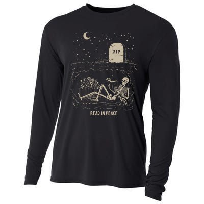 Read In Peace Halloween Retro Read Banned Books Cooling Performance Long Sleeve Crew