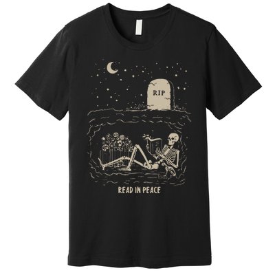 Read In Peace Halloween Retro Read Banned Books Premium T-Shirt