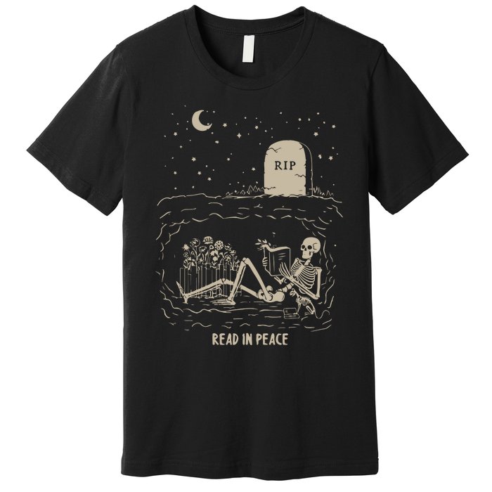 Read In Peace Halloween Retro Read Banned Books Premium T-Shirt