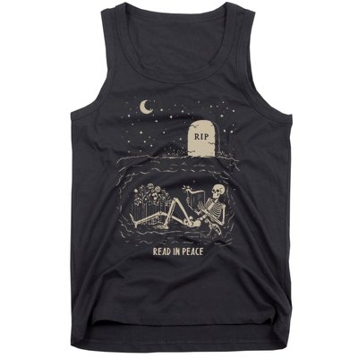 Read In Peace Halloween Retro Read Banned Books Tank Top