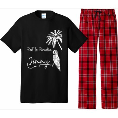 Rest In Paradise Jimmy. Parrot Heads Guitar Music Lovers Pajama Set