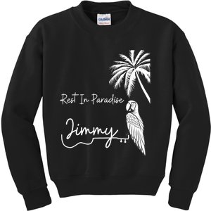 Rest In Paradise Jimmy. Parrot Heads Guitar Music Lovers Kids Sweatshirt