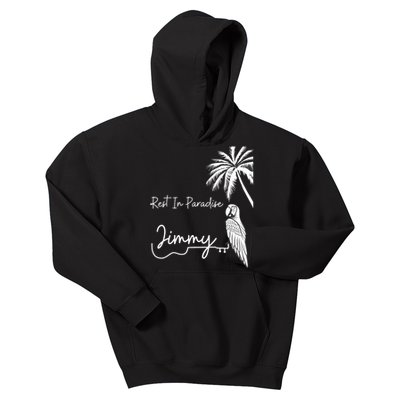 Rest In Paradise Jimmy. Parrot Heads Guitar Music Lovers Kids Hoodie