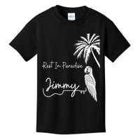 Rest In Paradise Jimmy. Parrot Heads Guitar Music Lovers Kids T-Shirt