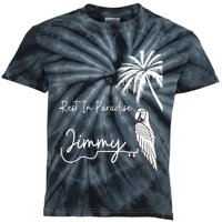 Rest In Paradise Jimmy. Parrot Heads Guitar Music Lovers Kids Tie-Dye T-Shirt