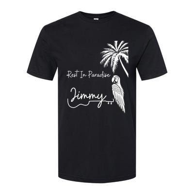 Rest In Paradise Jimmy. Parrot Heads Guitar Music Lovers Softstyle® CVC T-Shirt