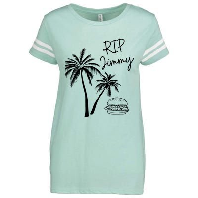 Rest In Peace Jimmy Cheeseburger Palm Trees Enza Ladies Jersey Football T-Shirt