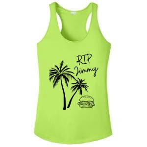 Rest In Peace Jimmy Cheeseburger Palm Trees Ladies PosiCharge Competitor Racerback Tank