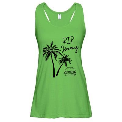 Rest In Peace Jimmy Cheeseburger Palm Trees Ladies Essential Flowy Tank