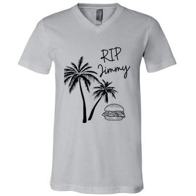 Rest In Peace Jimmy Cheeseburger Palm Trees V-Neck T-Shirt