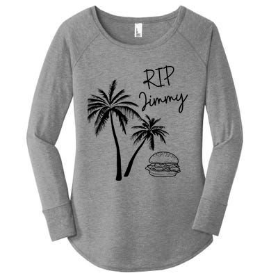 Rest In Peace Jimmy Cheeseburger Palm Trees Women's Perfect Tri Tunic Long Sleeve Shirt