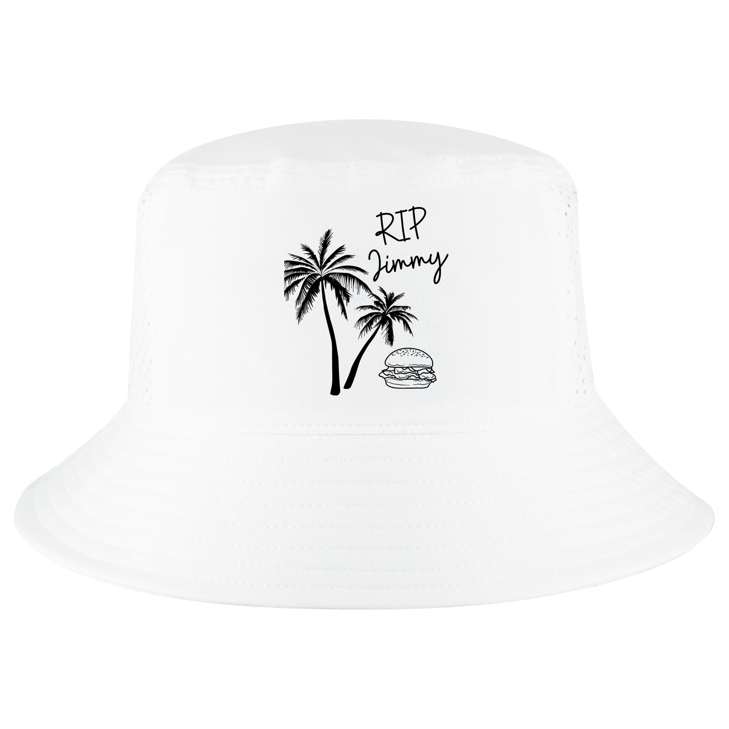 Rest In Peace Jimmy Cheeseburger Palm Trees Cool Comfort Performance Bucket Hat