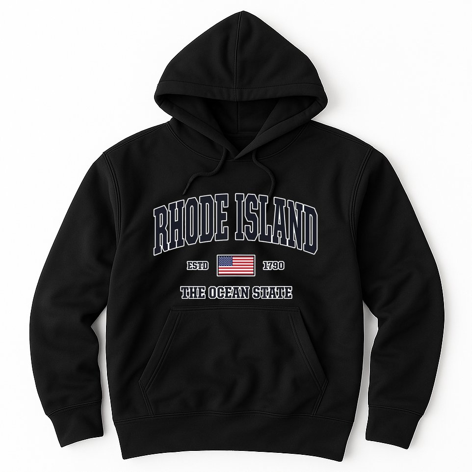 Rhode Island Patriotic American Flag Veteran Gifts Hoodie