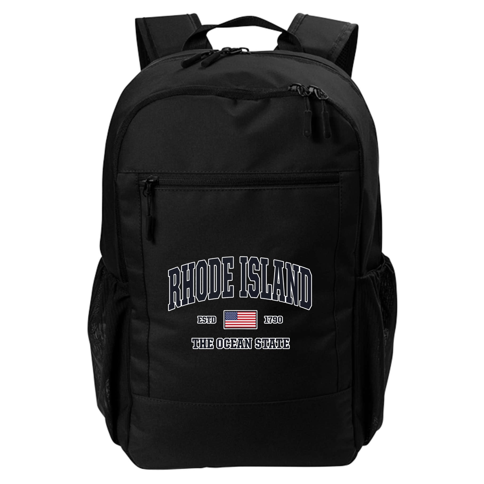 Rhode Island Patriotic American Flag Veteran Gifts Backpack