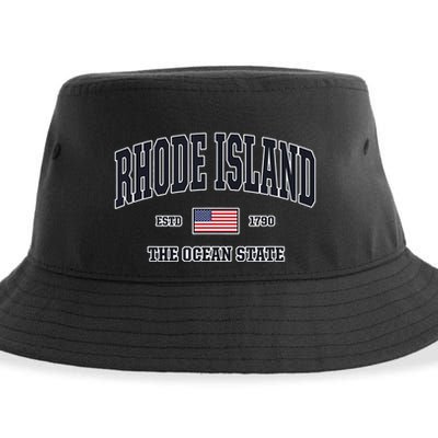 Rhode Island Patriotic American Flag Veteran Gifts Sustainable Bucket Hat