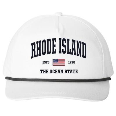 Rhode Island Patriotic American Flag Veteran Gifts Snapback Five-Panel Rope Hat