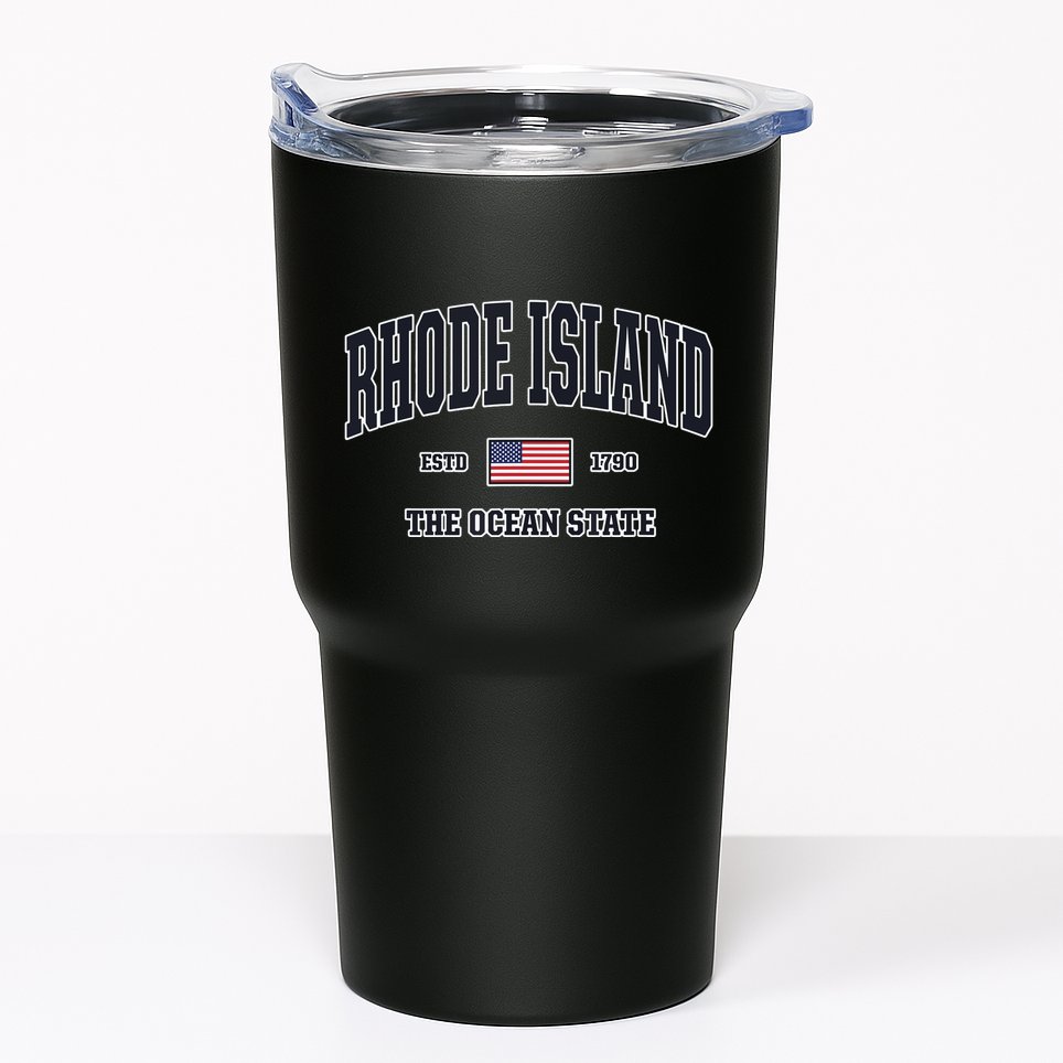Rhode Island Patriotic American Flag Veteran Gifts Tumbler