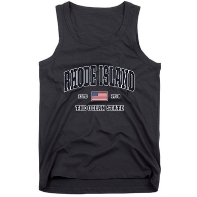 Rhode Island Patriotic American Flag Veteran Gifts Tank Top