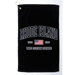 Rhode Island Patriotic American Flag Veteran Gifts Platinum Collection Golf Towel