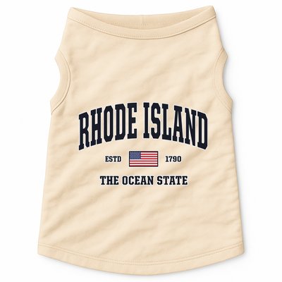 Rhode Island Patriotic American Flag Veteran Gifts Doggie Tank
